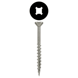 #8 x 2" Flat Head Assembly Screws, Square/Phillips Drive Coarse Thread with Nibs and Double Auger Point, Zinc, Box of 1 Thousand by Quickscrews