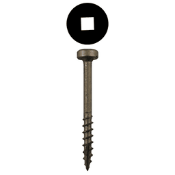 #7 x 1-1/2" Modified Pan Head Face Frame/Pocket-Hole Screws, Square Drive Coarse Thread and Type 17 Auger Point, Plain, Box of 1 Thousand by Quickscrews