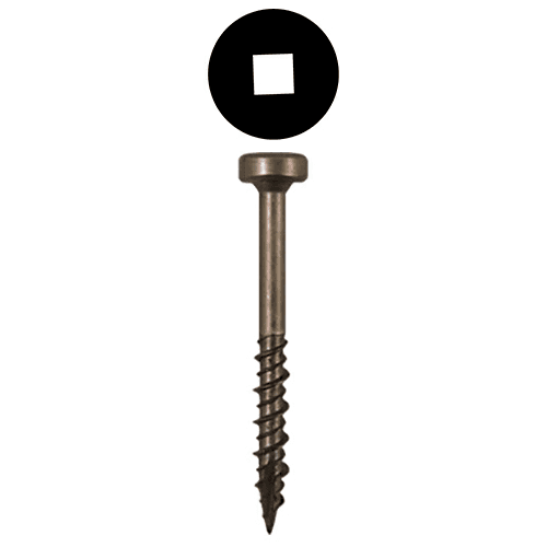 #7 x 1-1/4" Modified Pan Head Face Frame/Pocket-Hole Screws, Square Drive Hi-Low Thread and Type 17 Auger Point, Plain, Box of 1 Thousand by Quickscrews