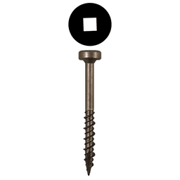 #7 x 1-1/4" Modified Pan Head Face Frame/Pocket-Hole Screws, Square Drive Hi-Low Thread and Type 17 Auger Point, Plain, Box of 1 Thousand by Quickscrews