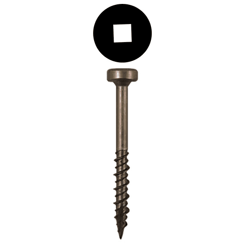 #7 x 1-1/2" Modified Pan Head Face Frame/Pocket-Hole Screws, Square Drive Hi-Low Thread and Type 17 Auger Point, Plain, Box of 1 Thousand by Quickscrews