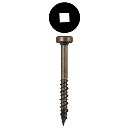 #7 x 1-1/2" Modified Pan Head Face Frame/Pocket-Hole Screws, Square Drive Hi-Low Thread and Type 17 Auger Point, Plain, Box of 1 Thousand by Quickscrews