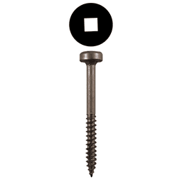 #6 x 1-1/4" Modified Pan Head Face Frame/Pocket-Hole Screws, Square Drive Quickcutter Thread and Double Auger Point, Plain, Box of 1 Thousand by Quickscrews