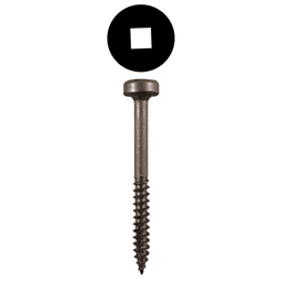 #6 x 1-1/2" Modified Pan Head Face Frame/Pocket-Hole Screws, Square Drive Hi-Low Thread and Double Auger Point, Plain, Box of 1 Thousand by Quickscrews