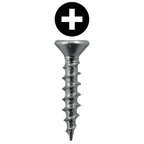 #6 x 5/8" Flat Head Hinge Edge Screws, Phillips Drive Coarse Thread and Sharp Point, Zinc, Box of 1 Thousand by Quickscrews