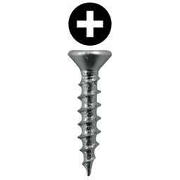 #8 x 1" Flat Head Assembly Screws, Phillips Drive Coarse Thread and Sharp Point, Zinc, Box of 1 Thousand by Quickscrews