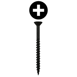 #8 x 1-1/4" Flat Head Assembly Screws, Phillips Drive Coarse Thread and Sharp Point, Black, Box of 1 Thousand by Quickscrews