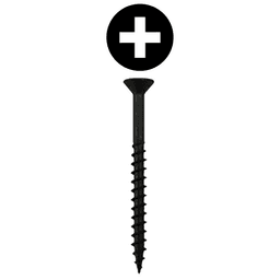 #8 x 2-1/2" Flat Head Assembly Screws, Phillips Drive Coarse Thread and Sharp Point, Black, Box of 5 Hundred by Quickscrews
