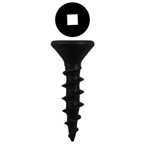 #8 x 3/4" Flat Head Hinge Edge Screws, Square Drive Coarse Thread and Sharp Point, Black, Box of 1 Thousand by Quickscrews