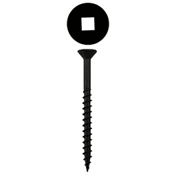 #9 x 2-1/2" Flat Head Assembly Screws, Square Drive Coarse Thread and Sharp Point, Black, Box of 5 Hundred by Quickscrews