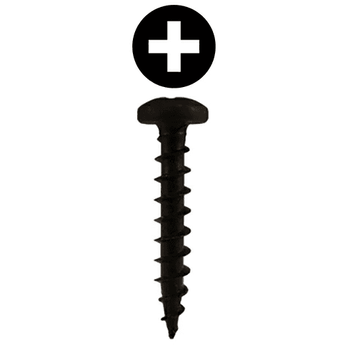 #6 x 1/2" Pan Head Hinge Edge Screws, Phillips Drive Coarse Thread and Sharp Point, Black, Box of 1 Thousand by Quickscrews