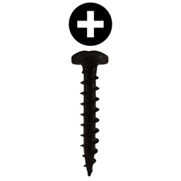 #6 x 1/2" Pan Head Hinge Edge Screws, Phillips Drive Coarse Thread and Sharp Point, Black, Box of 1 Thousand by Quickscrews