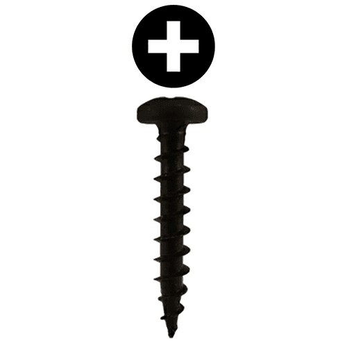 #8 x 5/8" Pan Head Hinge Edge Screws, Phillips Drive Coarse Thread and Sharp Point, Black, Box of 1 Thousand by Quickscrews