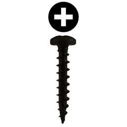 #8 x 5/8" Pan Head Hinge Edge Screws, Phillips Drive Coarse Thread and Sharp Point, Black, Box of 1 Thousand by Quickscrews