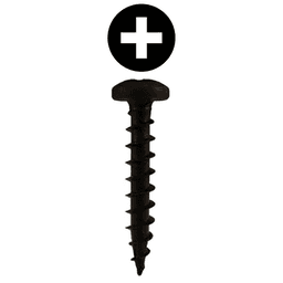 #10 x 5/8" Pan Head Hinge Edge Screws, Phillips Drive Coarse Thread and Sharp Point, Black, Box of 1 Thousand by Quickscrews