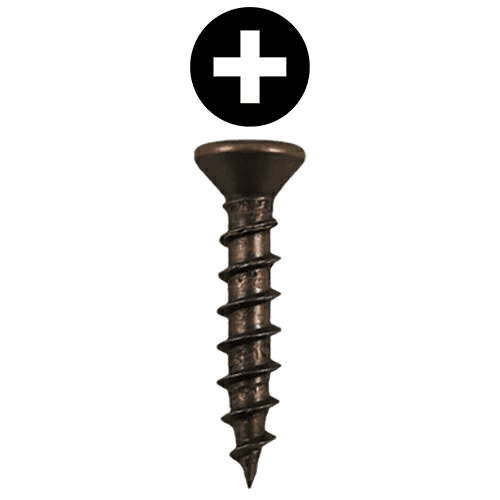#5 x 1/2" Flat Head Drawer Slide Screws, Phillips Drive Coarse Thread and Sharp Point, Antique Brass, Box of 1 Thousand by Quickscrews