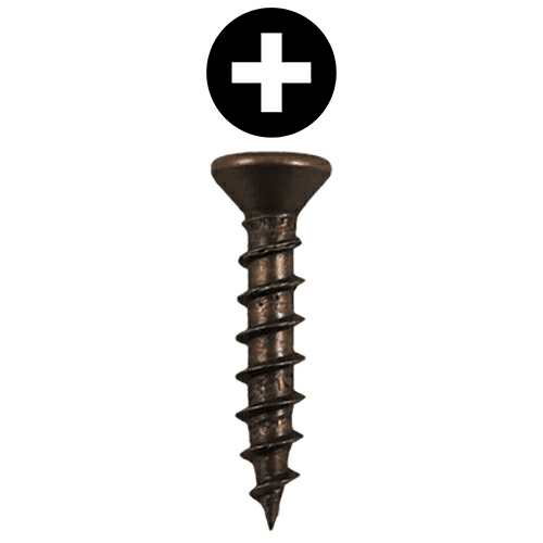 #6 x 1/2" Flat Head Drawer Slide Screws, Phillips Drive Coarse Thread and Sharp Point, Antique Brass, Box of 1 Thousand by Quickscrews