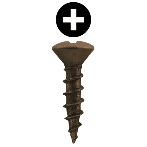 #5 x 5/8" Oval Head Hinge Edge Screws, Phillips Drive Coarse Thread and Sharp Point, Antique Brass, Box of 1 Thousand by Quickscrews