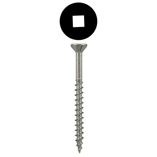 #8 x 1-5/8" Flat Head Assembly Screws, Square Drive Coarse Thread and Sharp Point, Zinc, Box of 5.5 Thousand by Quickscrews