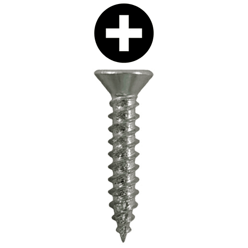 #4 x 1/2" Flat Head Hinge Edge Screws, Phillips Drive Twinfast Thread and Twinfast Point, Zinc, Box of 40 Thousand by Quickscrews