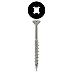 #8 x 2-1/2" Flat Head Assembly Screws, Square/Phillips Drive Coarse Thread with Nibs and Double Auger Point, Zinc, Box of 2.5 Thousand by Quickscrews