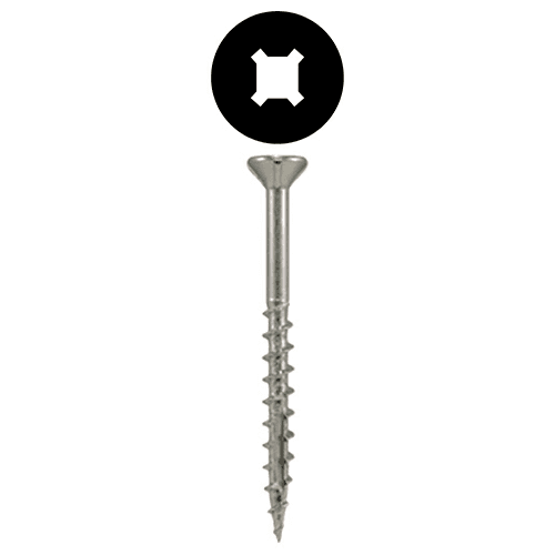 #8 x 3" Flat Head Assembly Screws, Square/Phillips Drive Coarse Thread with Nibs and Double Auger Point, Zinc, Box of 2 Thousand by Quickscrews