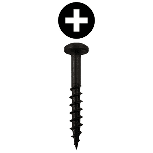 #10 x 1-1/4" Pan Head Hinge Edge Screws, Phillips Drive Coarse Thread and Sharp Point, Black, Box of 6 Thousand by Quickscrews