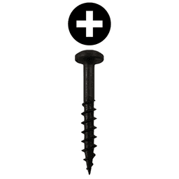 #10 x 1-1/4" Pan Head Hinge Edge Screws, Phillips Drive Coarse Thread and Sharp Point, Black, Box of 6 Thousand by Quickscrews