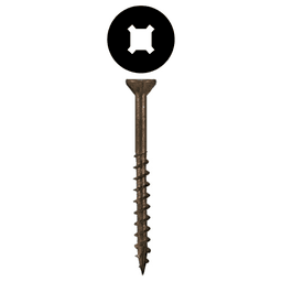 #8 x 1-1/2" Flat Head Assembly Screws, Square/Phillips Drive Coarse Thread with Nibs and Double Auger Point, Lubricated, Box of 1 Thousand by Quickscrews
