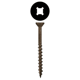 #8 x 1-3/4" Flat Head Assembly Screws, Square/Phillips Drive Coarse Thread with Nibs and Double Auger Point, Lubricated, Box of 1 Thousand by Quickscrews