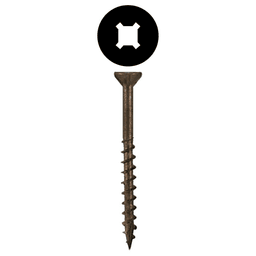 #8 x 2" Flat Head Assembly Screws, Square/Phillips Drive Coarse Thread with Nibs and Double Auger Point, Lubricated, Box of 1 Thousand by Quickscrews
