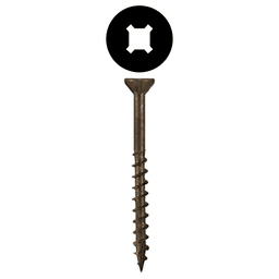#8 x 2-1/4" Flat Head Assembly Screws, Square/Phillips Drive Coarse Thread with Nibs and Double Auger Point, Plain, Box of 1 Thousand by Quickscrews