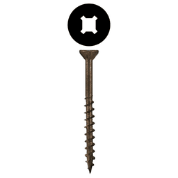 #8 x 2-1/2" Flat Head Assembly Screws, Square/Phillips Drive Coarse Thread with Nibs and Double Auger Point, Lubricated, Box of 5 Hundred by Quickscrews