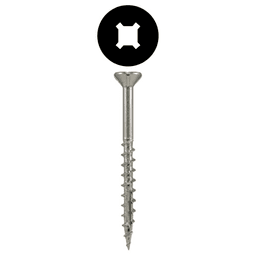 #8 x 3" Flat Head Assembly Screws, Square/Phillips Drive Coarse Thread with Nibs and Double Auger Point, Zinc, Box of 5 Hundred by Quickscrews