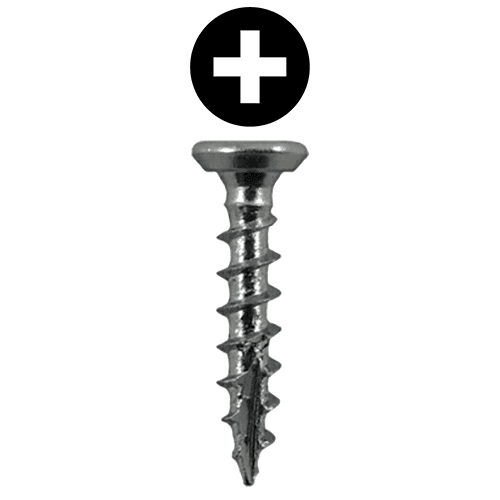 #6 x 1/2" Flat Head Undercut Screws, Phillips Drive Coarse Thread and Type 17 Auger Point, Zinc, Box of 25 Thousand by Quickscrews