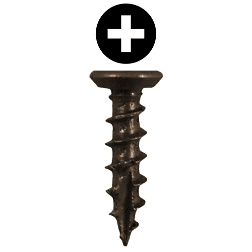 #6 x 5/8" Flat Head Undercut Screws, Phillips Drive Coarse Thread and Type 17 Auger Point, Antique Brass, Box of 25 Thousand by Quickscrews