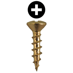#6 x 5/8" Oval Head Hinge Edge Screws, Phillips Drive Coarse Thread and Sharp Point, Bright Brass, Box of 1 Thousand by Quickscrews