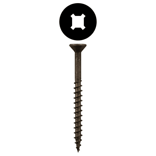 #8 x 2-1/2" Flat Head Assembly Screws, Square/Phillips Drive Coarse Thread and Sharp Point, Plain, Box of 5 Hundred by Quickscrews