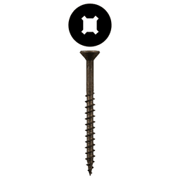 #8 x 2-1/2" Flat Head Assembly Screws, Square/Phillips Drive Coarse Thread and Sharp Point, Plain, Box of 5 Hundred by Quickscrews