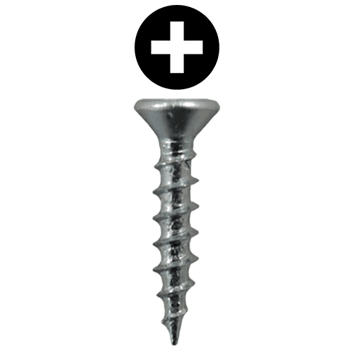 #5 x 1/2" Flat Head Drawer Slide Screws, Phillips Drive Coarse Thread and Sharp Point, Zinc, Box of 5 Thousand by Quickscrews