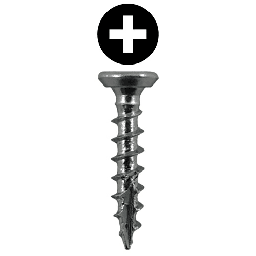#6 x 7/16" Flat Head Undercut Screws, Phillips Drive Coarse Thread and Type 17 Auger Point, Zinc, Box of 1 Thousand by Quickscrews