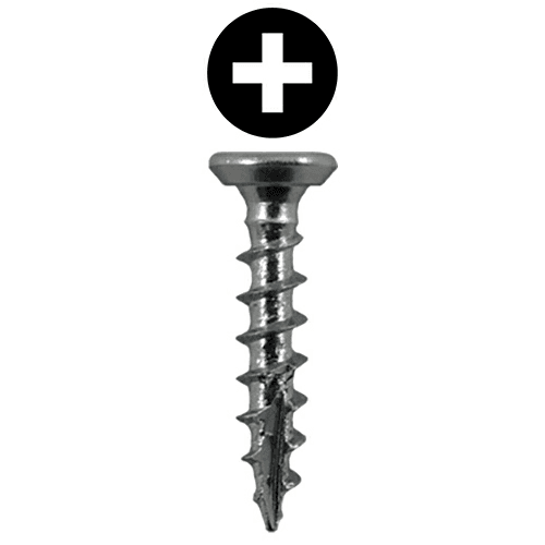 #6 x 7/16" Flat Head Undercut Screws, Phillips Drive Coarse Thread and Type 17 Auger Point, Zinc, Box of 5 Thousand by Quickscrews