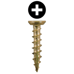 #6 x 1/2" Flat Head Undercut Screws, Phillips Drive Coarse Thread and Type 17 Auger Point, Bright Brass, Box of 1 Thousand by Quickscrews