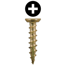 #6 x 1/2" Flat Head Undercut Screws, Phillips Drive Coarse Thread and Type 17 Auger Point, Bright Brass, Box of 5 Thousand by Quickscrews