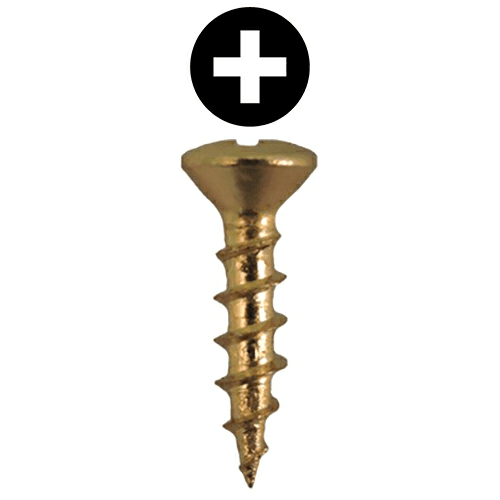 #6 x 5/8" Oval Head Hinge Edge Screws, Phillips Drive Coarse Thread and Sharp Point, Bright Brass, Box of 5 Thousand by Quickscrews
