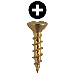 #6 x 5/8" Oval Head Hinge Edge Screws, Phillips Drive Coarse Thread and Sharp Point, Bright Brass, Box of 5 Thousand by Quickscrews