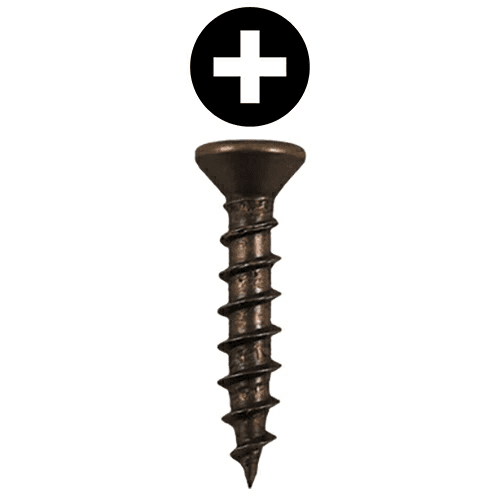 #5 x 1/2" Flat Head Drawer Slide Screws, Phillips Drive Coarse Thread and Sharp Point, Antique Brass, Box of 5 Thousand by Quickscrews