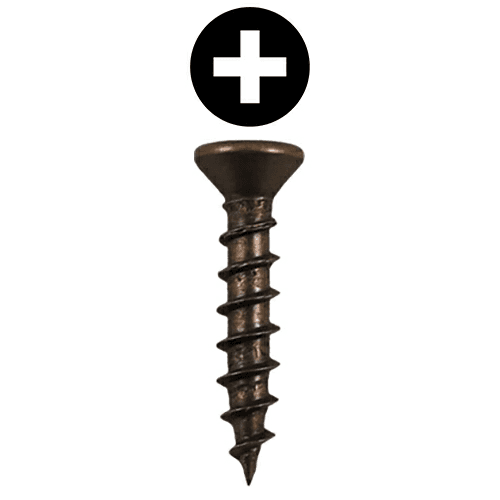 #6 x 1/2" Flat Head Drawer Slide Screws, Phillips Drive Coarse Thread and Sharp Point, Antique Brass, Box of 5 Thousand by Quickscrews