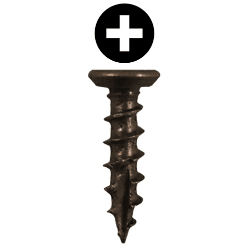 #6 x 5/8" Flat Head Undercut Screws, Phillips Drive Coarse Thread and Type 17 Auger Point, Antique Brass, Box of 5 Thousand by Quickscrews