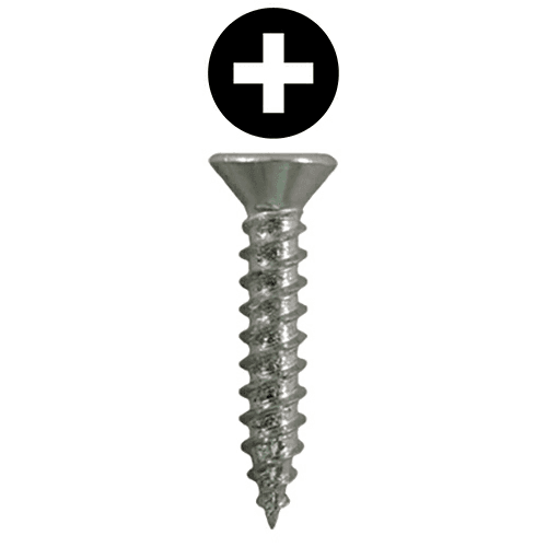 #4 x 1/2" Flat Head Hinge Edge Screws, Phillips Drive Twinfast Thread and Twinfast Point, Zinc, Box of 1 Thousand by Quickscrews